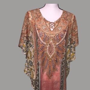 Chico’s - Lace up scoop neck blouse